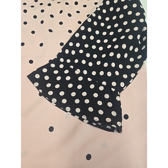 Talbots Women's Size Large Polka Dot Blouse Top Size Pink Black 3/4 Bell Sleeves - Picture 8 of 8